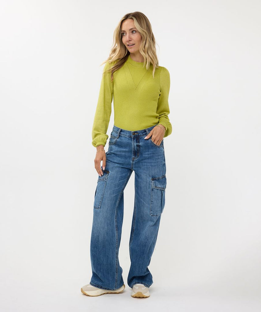 Trouser Jeans Cargo Wide Leg-Blue – Abby's of Frankenmuth